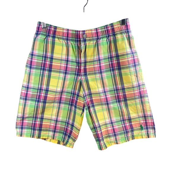 Vintage Polo Ralph Lauren Swim‎ Trunks Men Small Plaid Beach Preppy Old Money - Picture 1 of 16